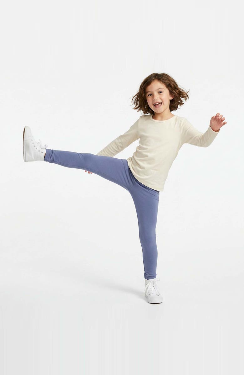 Mightly Organic Cotton Reinforced Knee Print Leggings 2-pk, Alternate, color, Purple Poppy