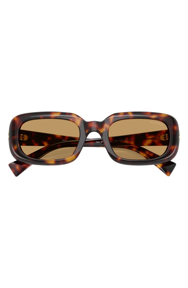 Miu Miu 52mm Rectangular Sunglasses, Alternate, color, Havana / Brown