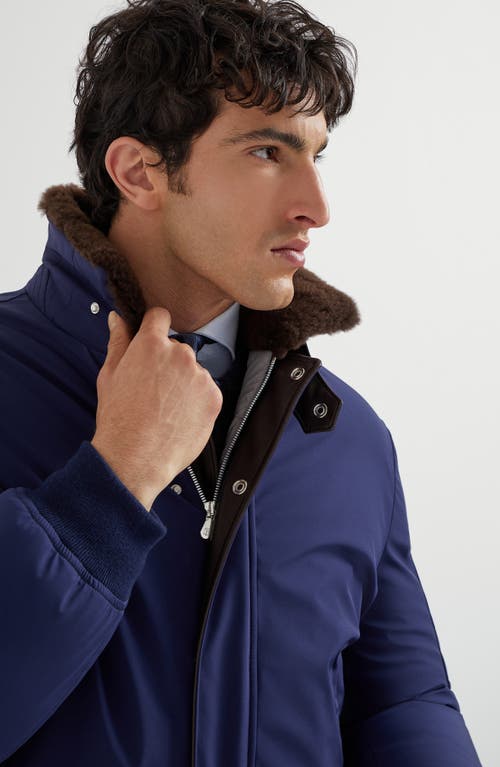 Brunello Cucinelli Tailored Feather Down Jacket With Sheepskin Collar