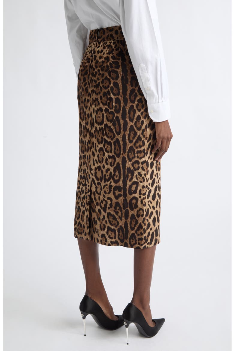 Leopard Print Stretch Cady Pencil Skirt, Alternate, color, LEO NEW