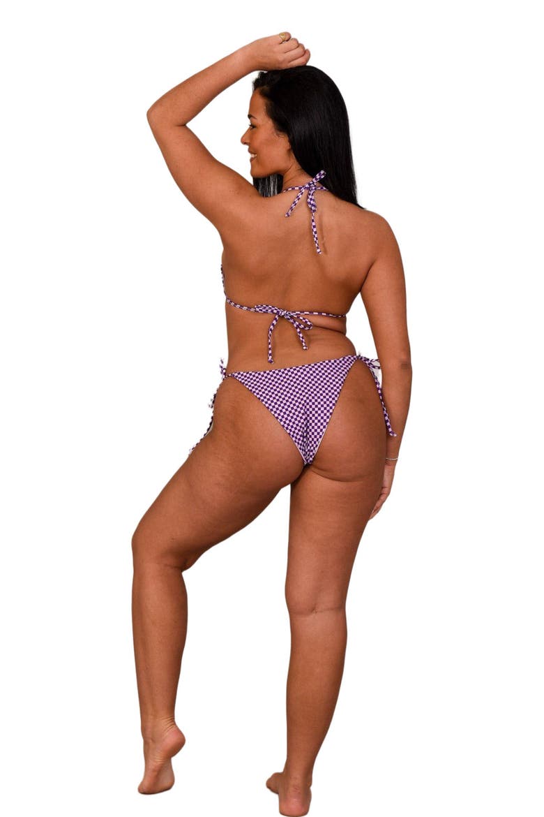Checkmate Tie Side Bikini Bottoms, Alternate, color, Multi
