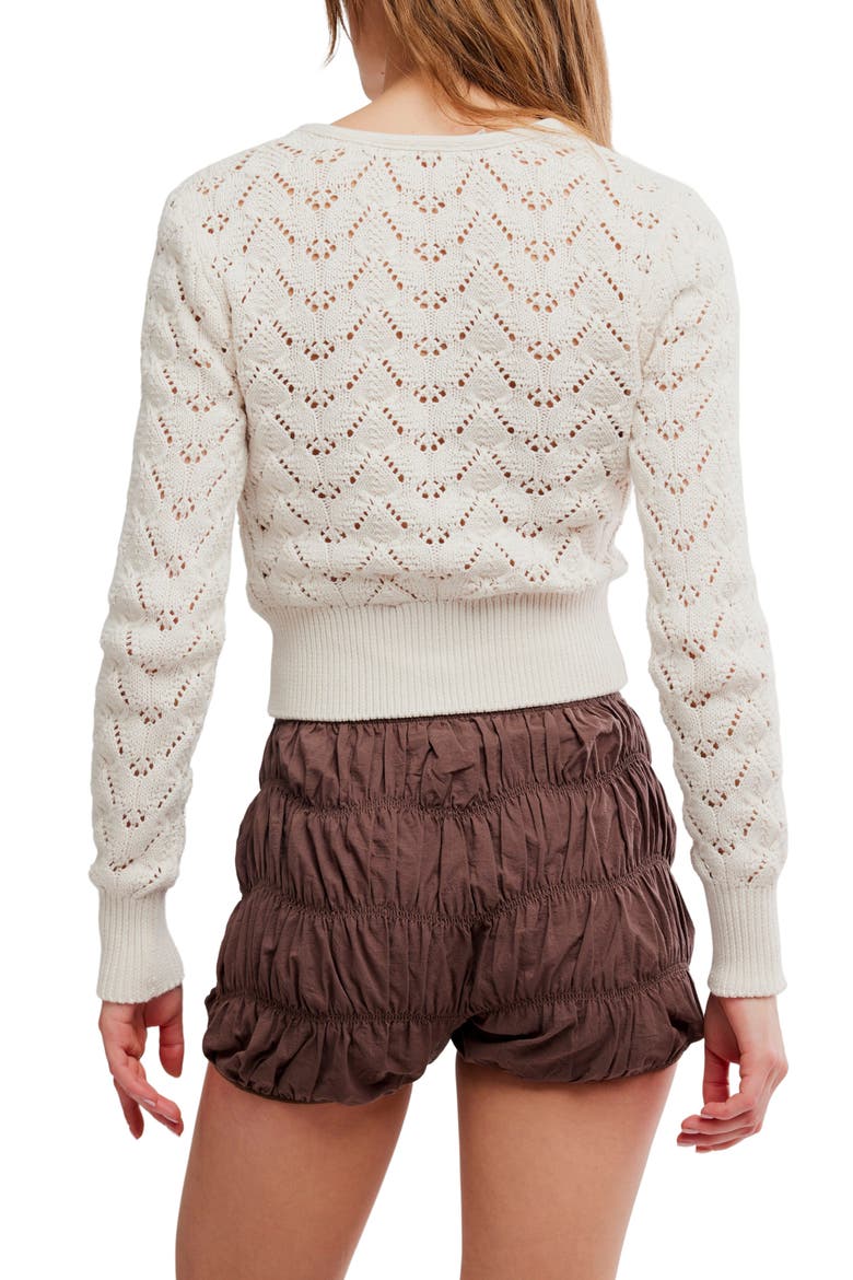 Pretty in Cotton Pointelle Cardigan, Alternate, color, IVORY