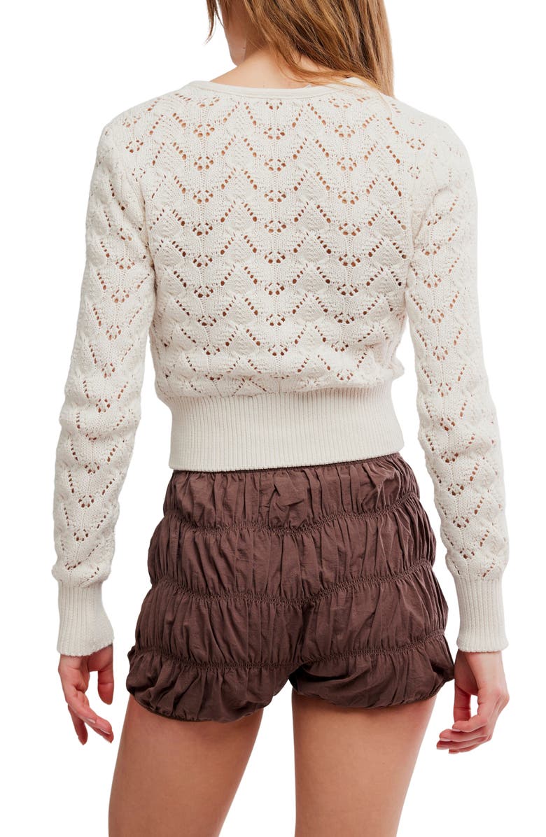 Free People Pretty in Cotton Pointelle Cardigan, Alternate, color, 