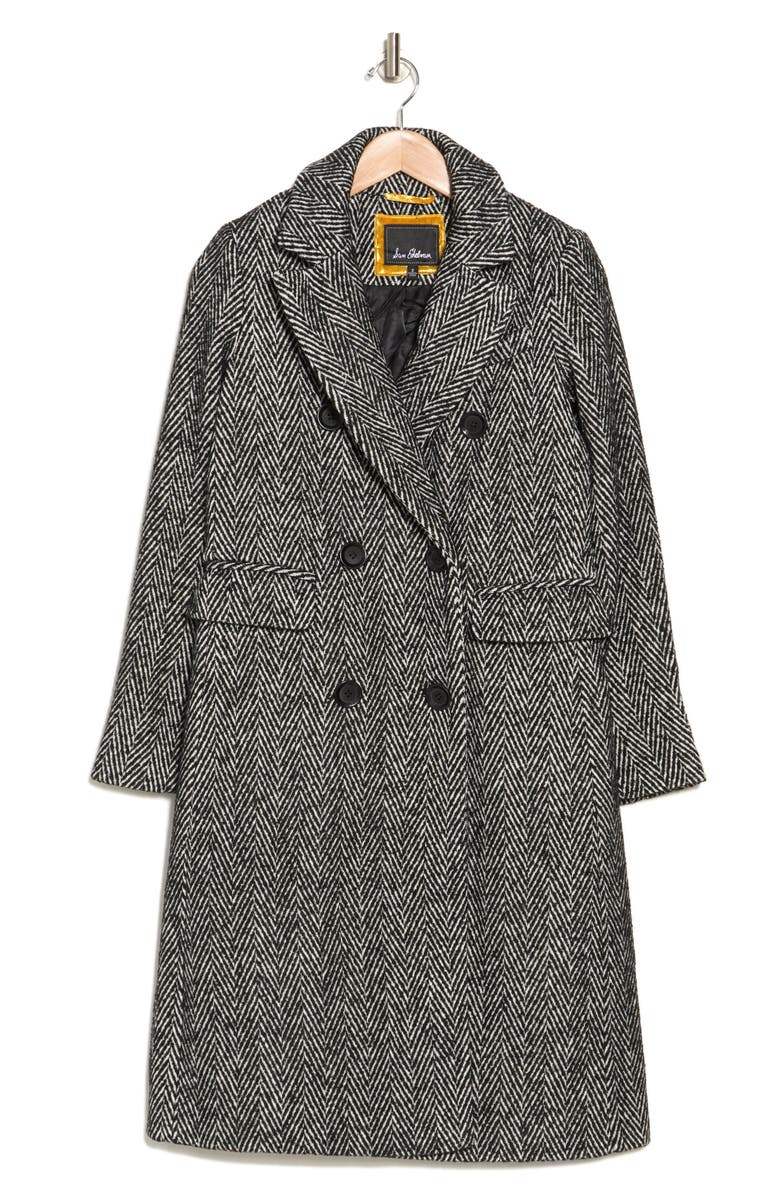 Sam Edelman Reefer Double Breasted Wool Blend Coat, Alternate, color,