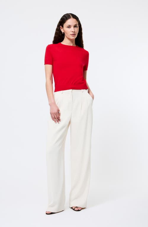 French Connection Nola Short Sleeve Sweater In Red