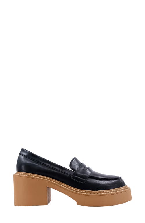 Shushop Tabatha Platform Penny Loafer In Black