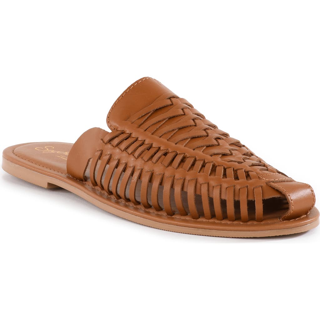 Seychelles Woven Leather Mule In Brown