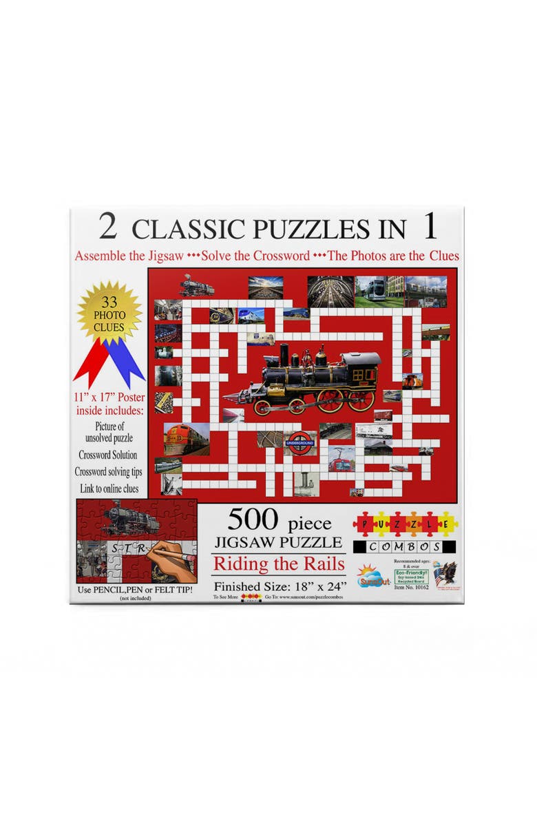 Sunsout Riding the Rails 500 piece Jigsaw Puzzle for Adults Puzzle Combo, Alternate, color, Multicolor