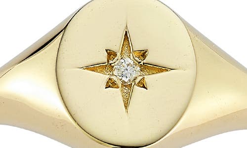 Ember Fine Jewelry 14k Gold Diamond Heart Star Signet Ring In Gold