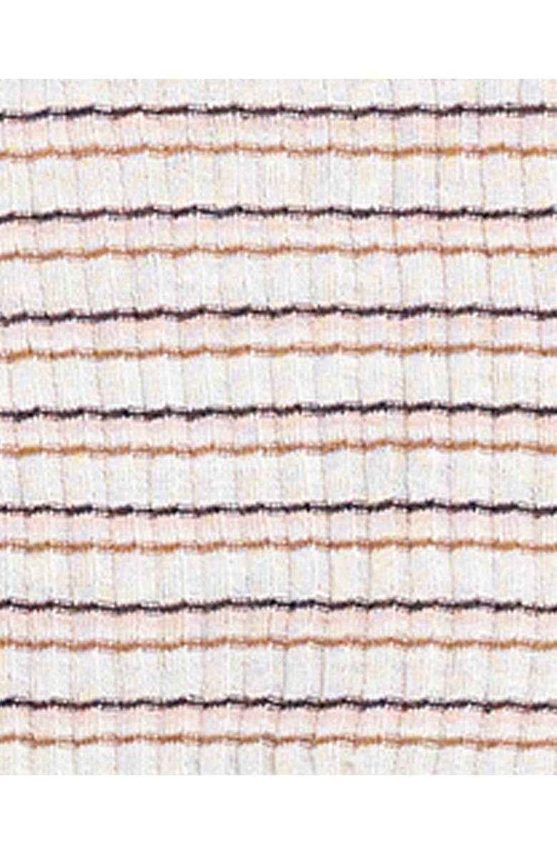 Theory Stripe Crop Linen Blend Cardigan, Alternate, color, Bone Pink Multi