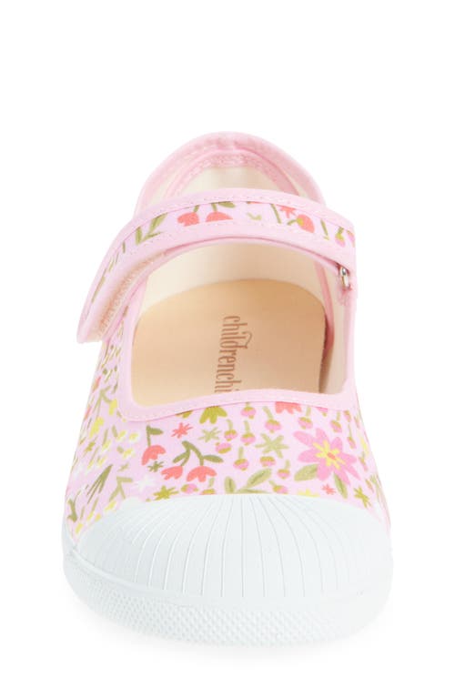 Childrenchic Isabel Floral Canvas Mary Jane Sneaker In Pink Florals