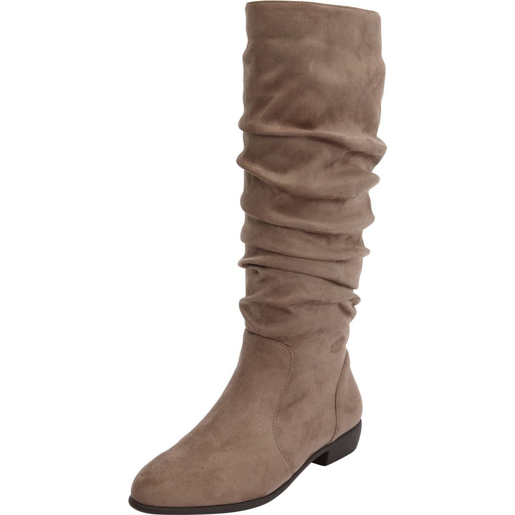 Comfortview The Shelly Tall Wide Calf Boot In Brown