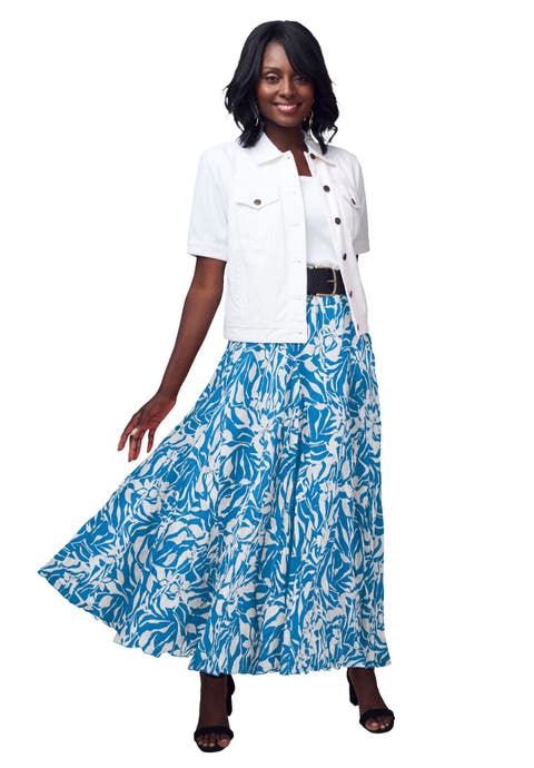 Petite Flowing Crinkled Maxi Skirt (Plus)