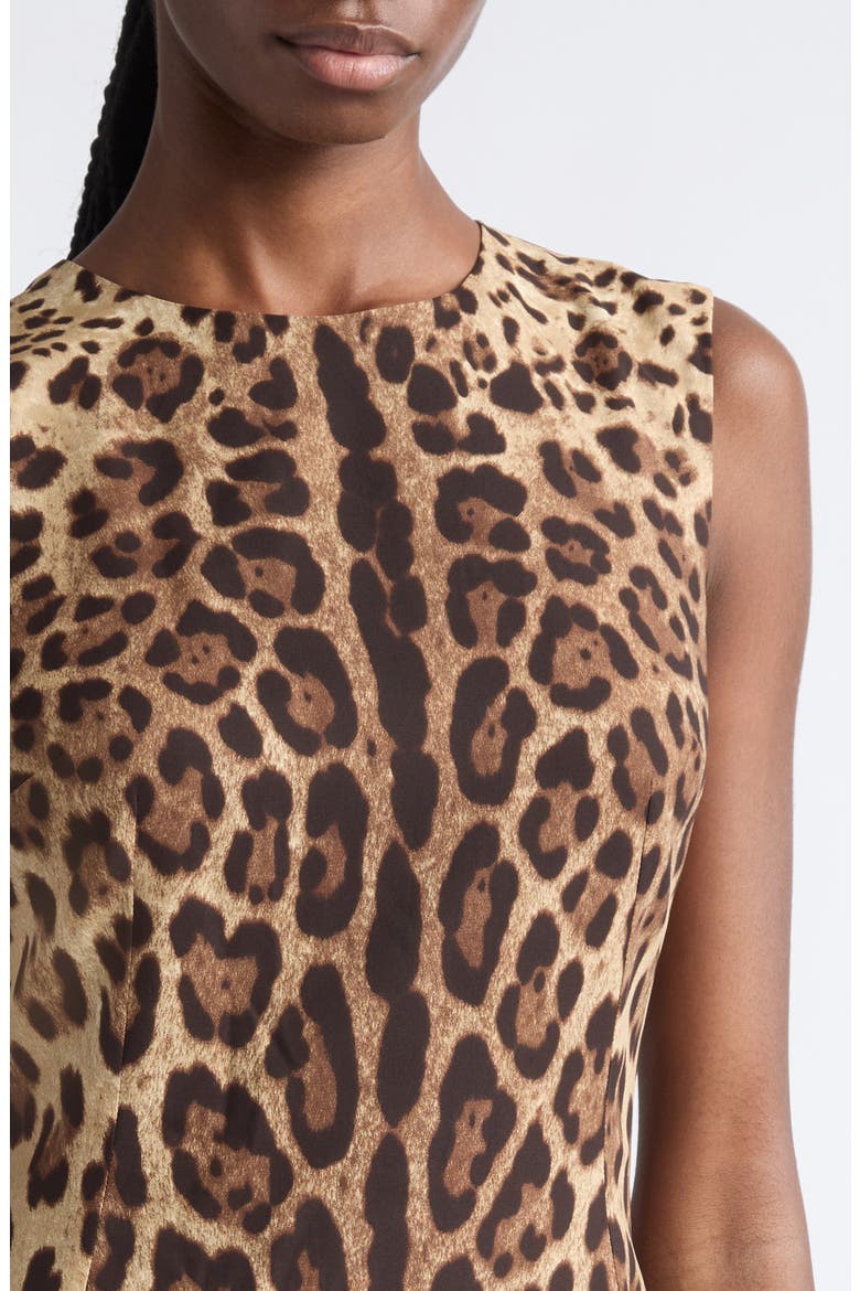 Leopard Print Stretch Silk Charmeuse Shift Dress, Alternate, color, LEO NEW