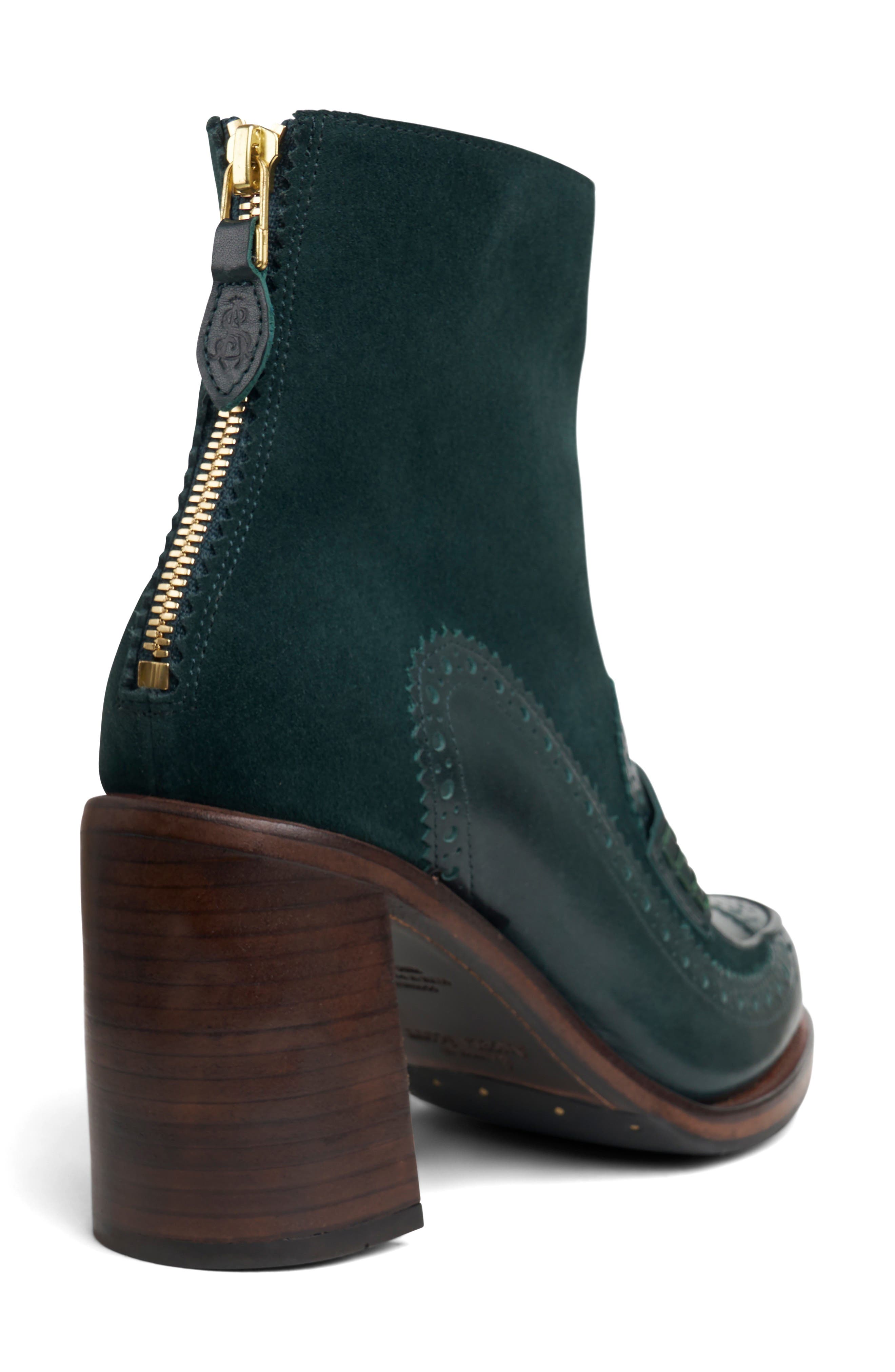 The Office of Angela Scott Miss Sabrina Wingtip Bootie, Alternate, color, Hunter Green