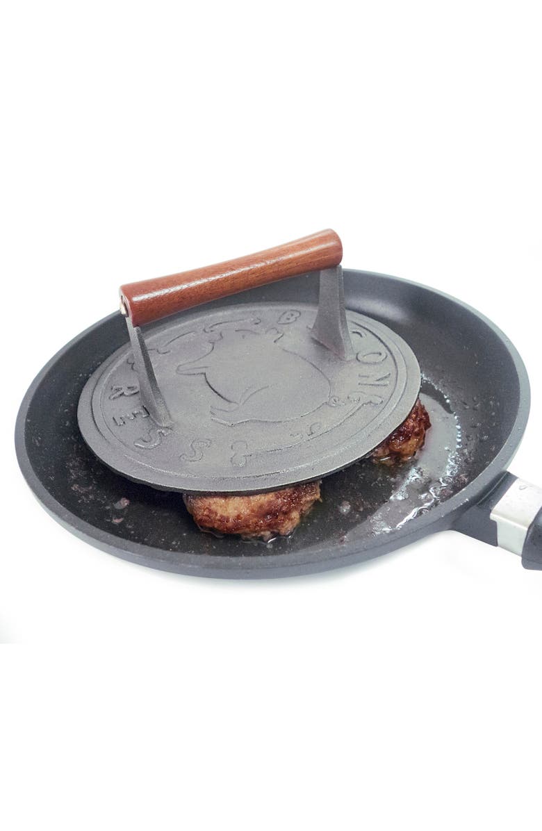 Norpro Round Cast Iron Bacon, Steak, and Burger Press, 8.75-Inch, Alternate, color,