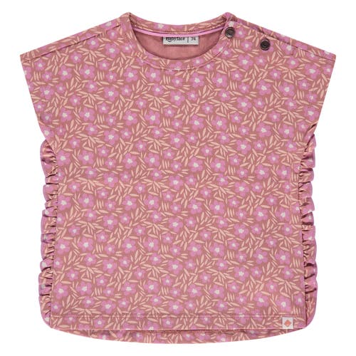 Babyface Floral Print Short Sleeve Top In Pink