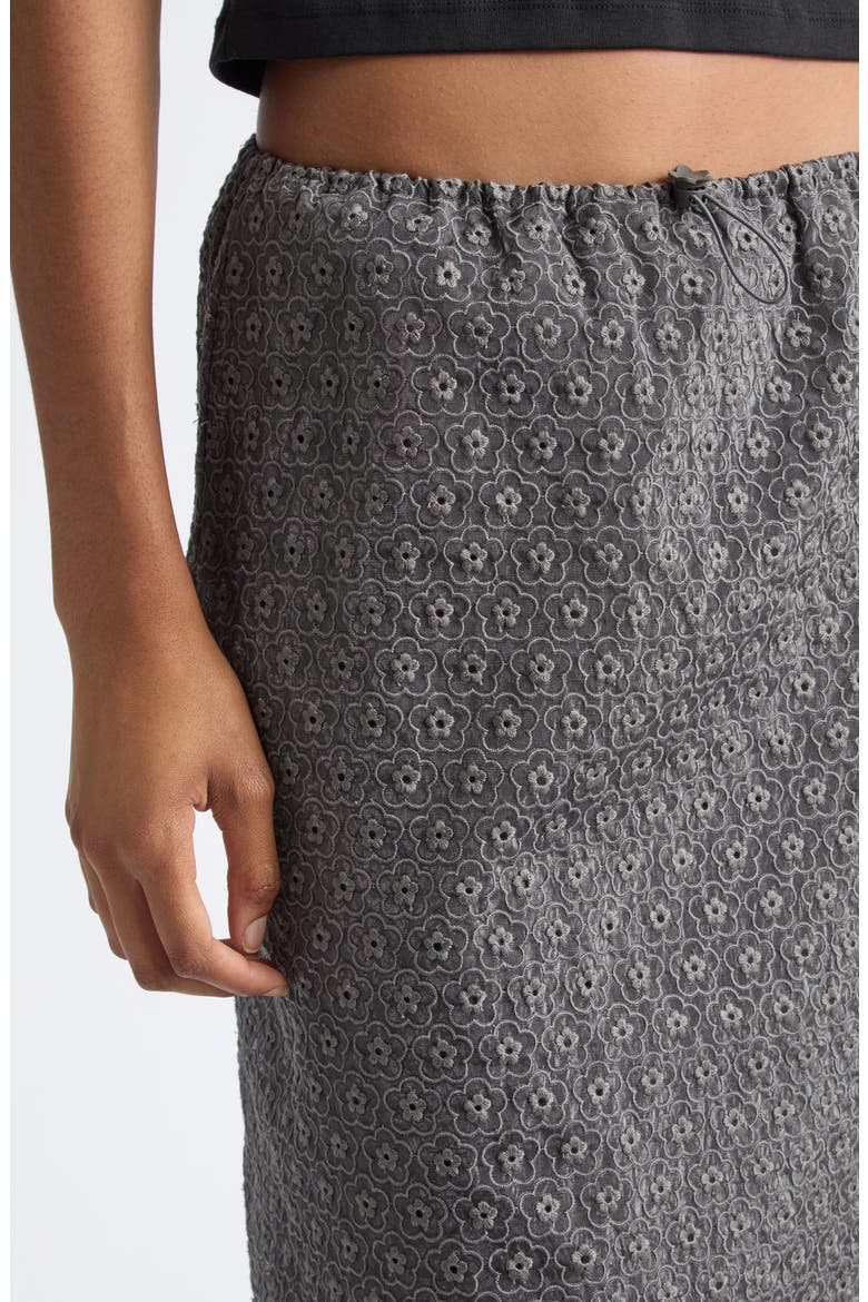 Bria Meadow Embroidery Cotton Blend Skirt, Alternate, color, GREY