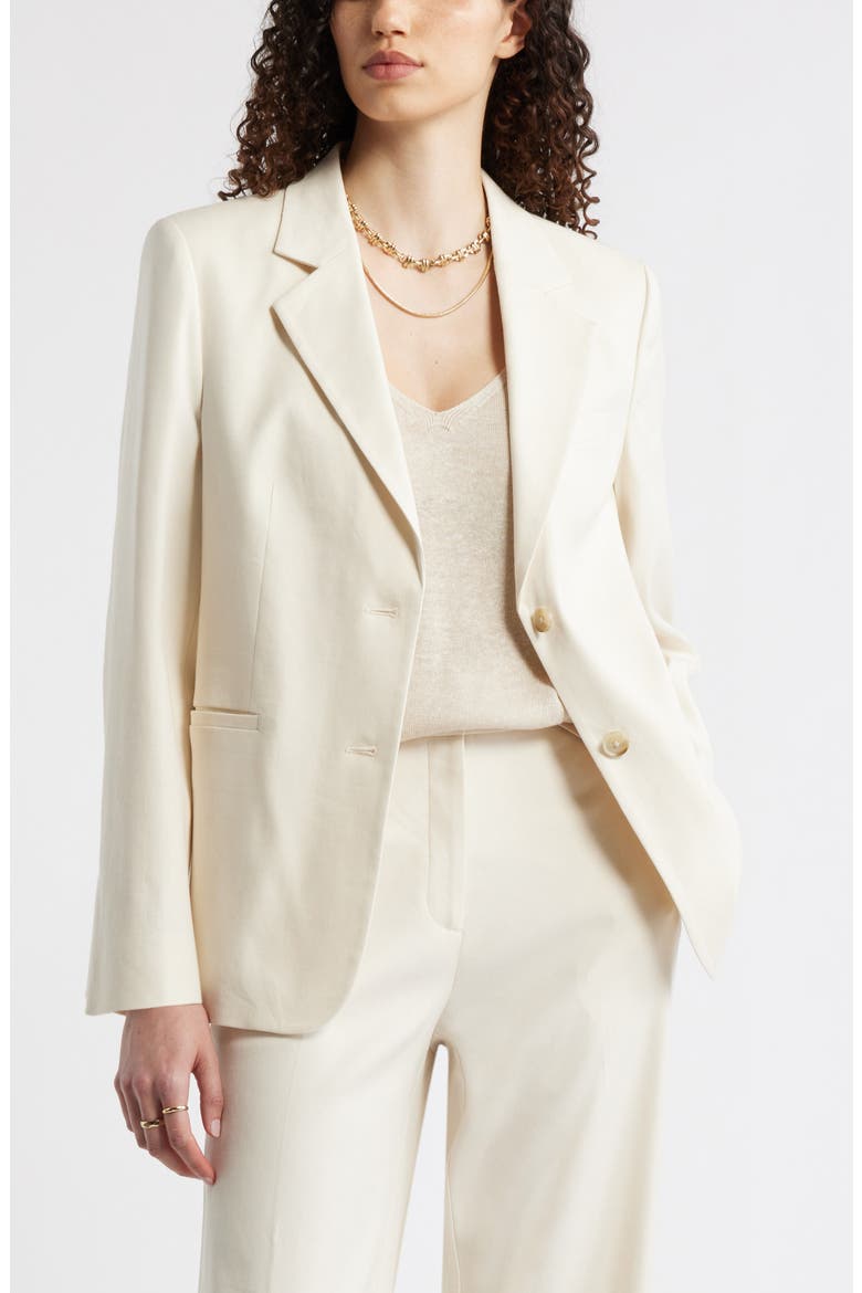 The Liv Linen Blend Boyfriend Blazer, Main, color, IVORY BIRCH