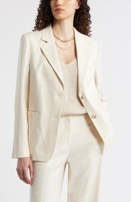 Nordstrom The Liv Linen Blend Boyfriend Blazer