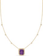 Bony Levy 18k Gold Skull Lightning Amethyst & Diamond Pendant Necklace