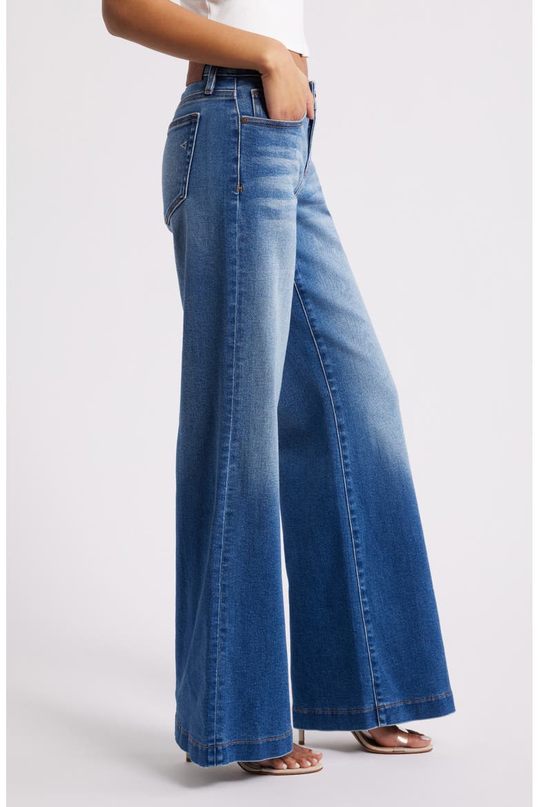 Low Rise Flare Jeans, Alternate, color, MEDIUM DARK