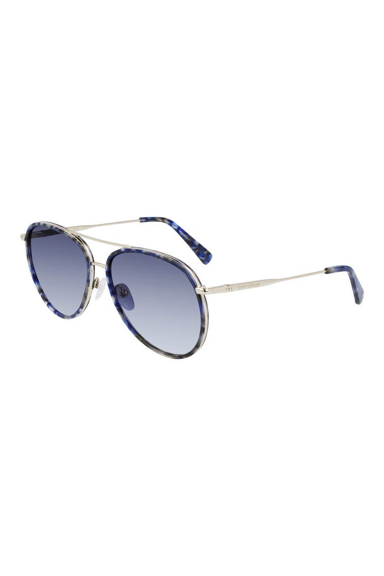 Roseau 58mm Gradient Aviator Sunglasses, Alternate, color, GOLD/BLUE