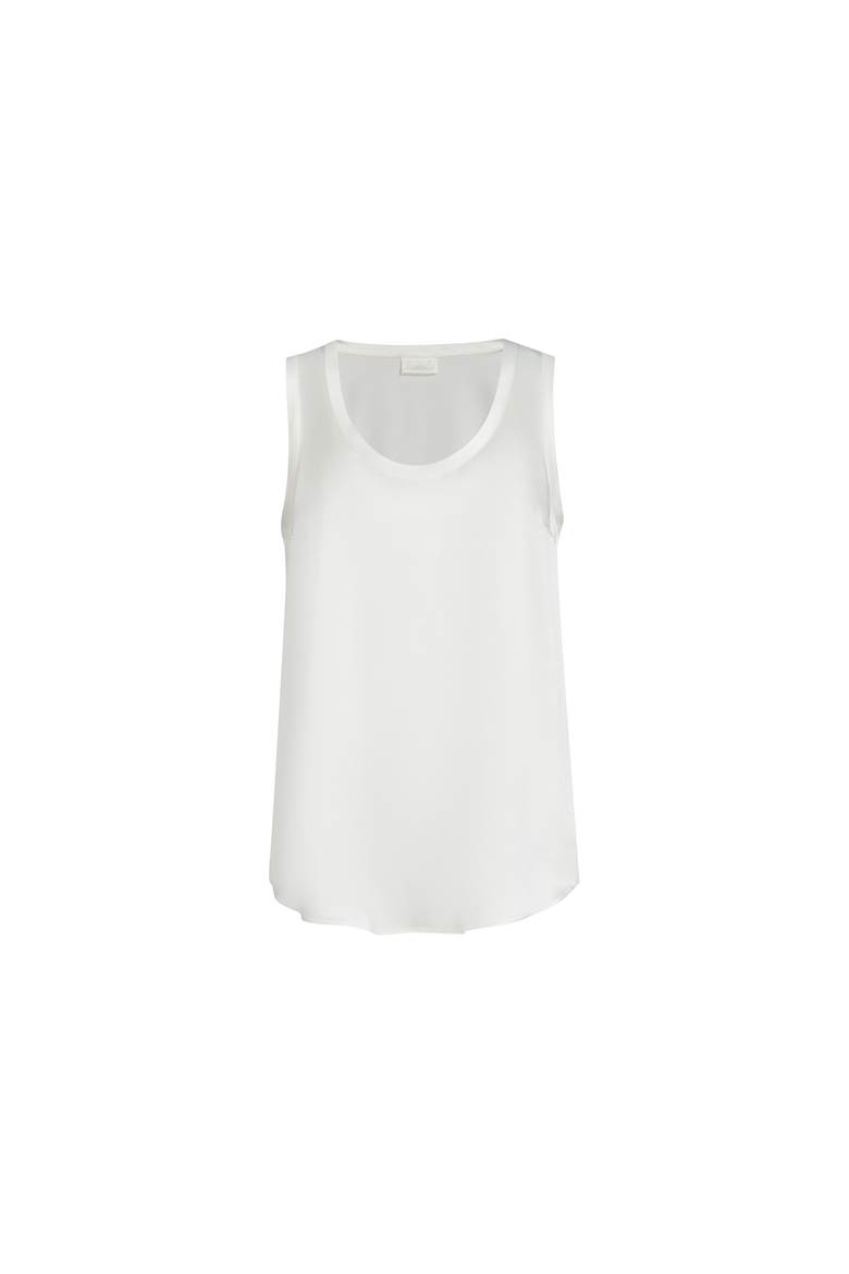 Satin top, Alternate, color, White