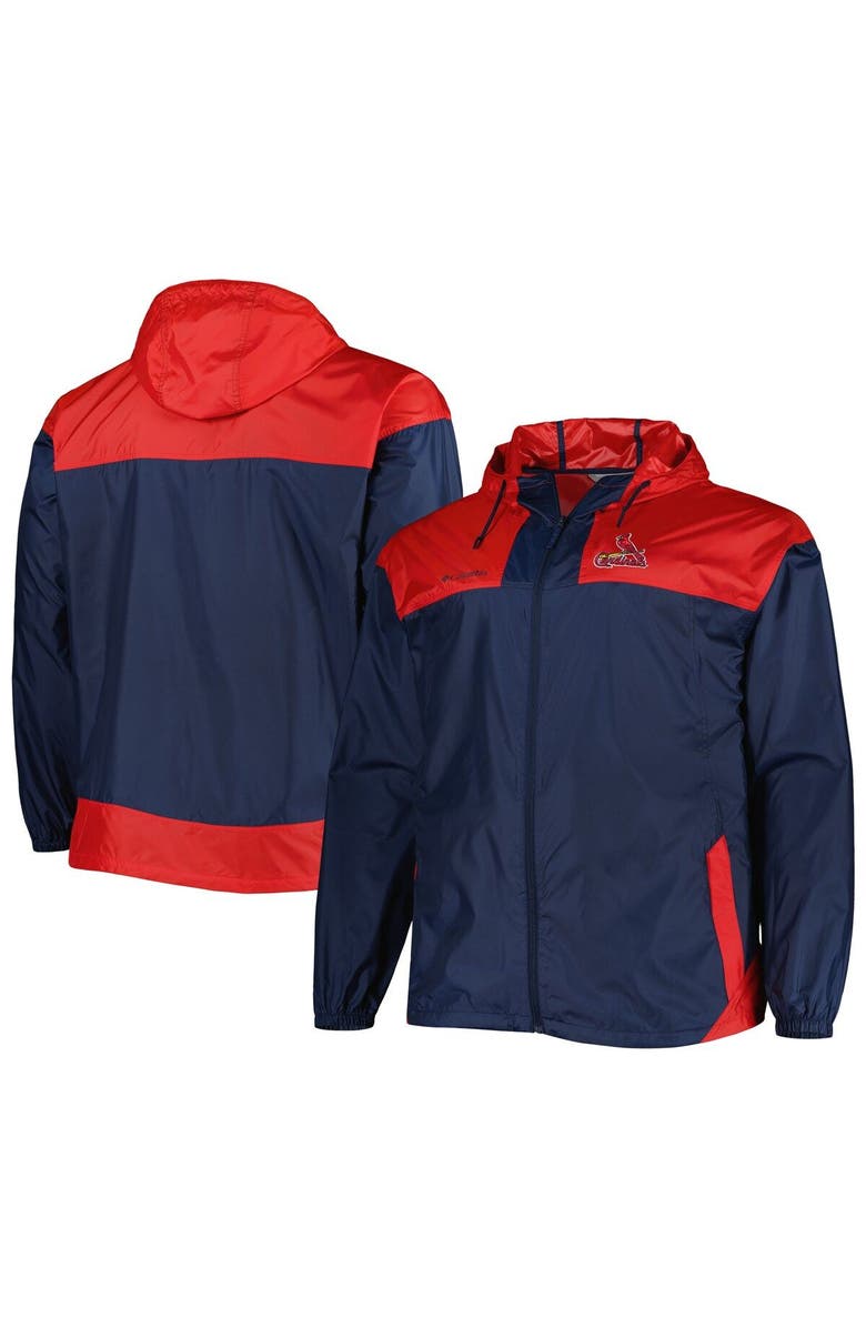 Columbia Men's Columbia Navy St. Louis Cardinals Flash Forward Challenger Omni-Shade Full-Zip Windbreaker, Main, color,
