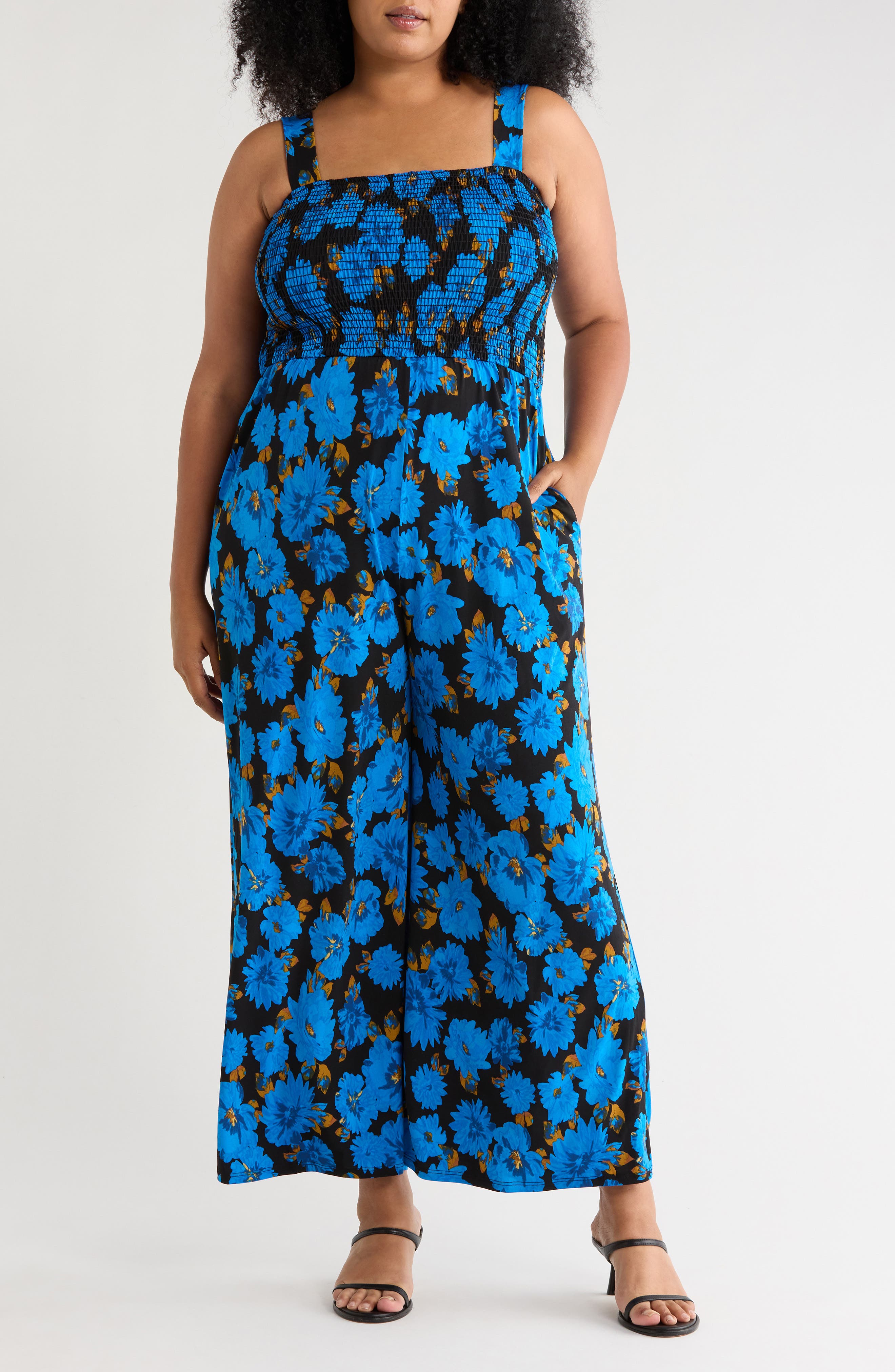 Smocked Wide Leg Jumpsuit