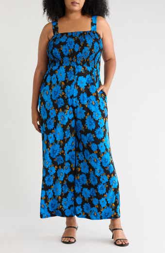 Smocked Wide Leg Jumpsuit