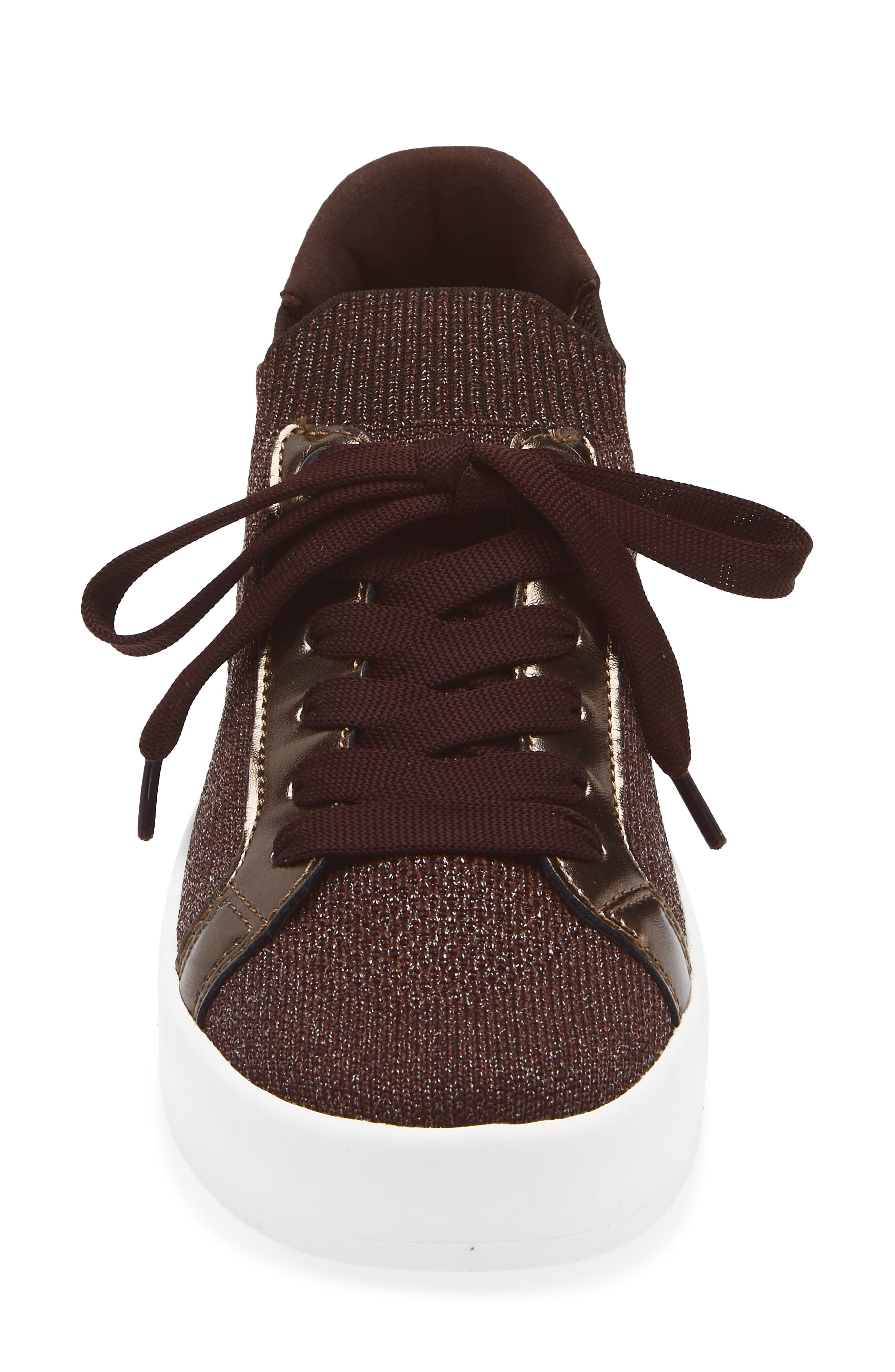 DKNY Mallory Knit Sneaker, Alternate, color, Brown