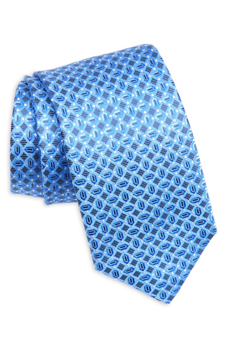 Eton Geometric Silk Tie, Main, color, 