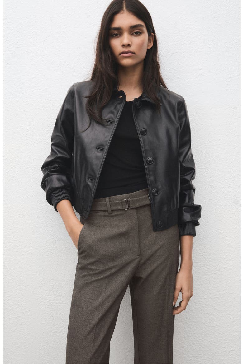 Belted Straight Leg Pants, Alternate, color, BROWN