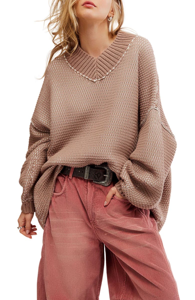 Free People Maisie Oversize Sweater, Main, color, Stucco Combo