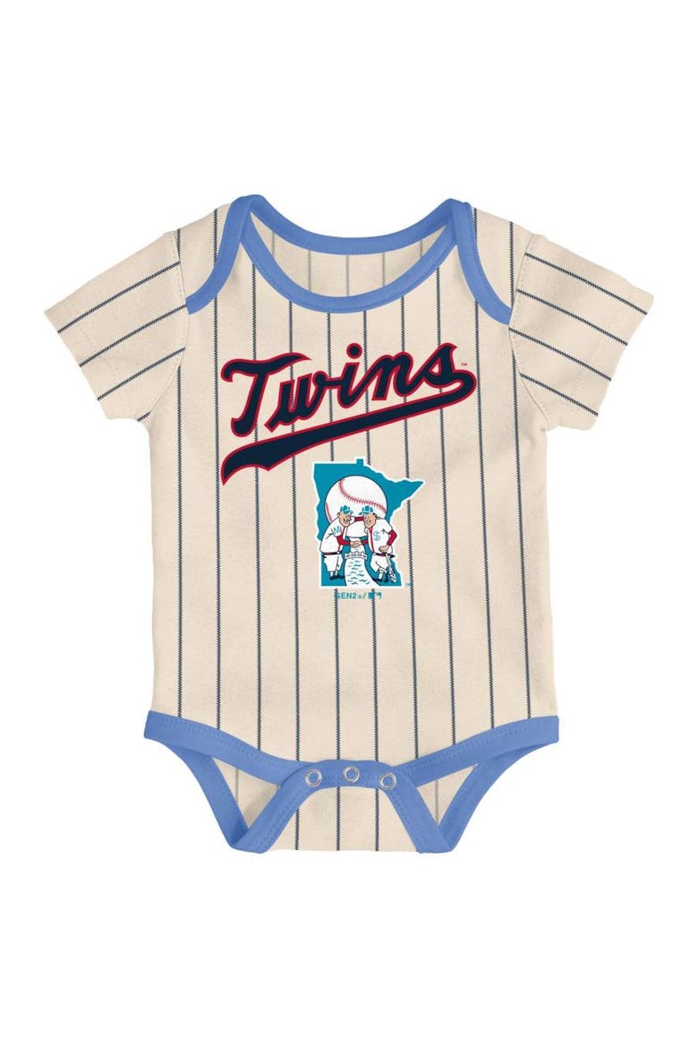 Infant Navy/Light Blue/Cream Minnesota Twins Future #1 3-Pack Bodysuit Set, Alternate, color, Navy