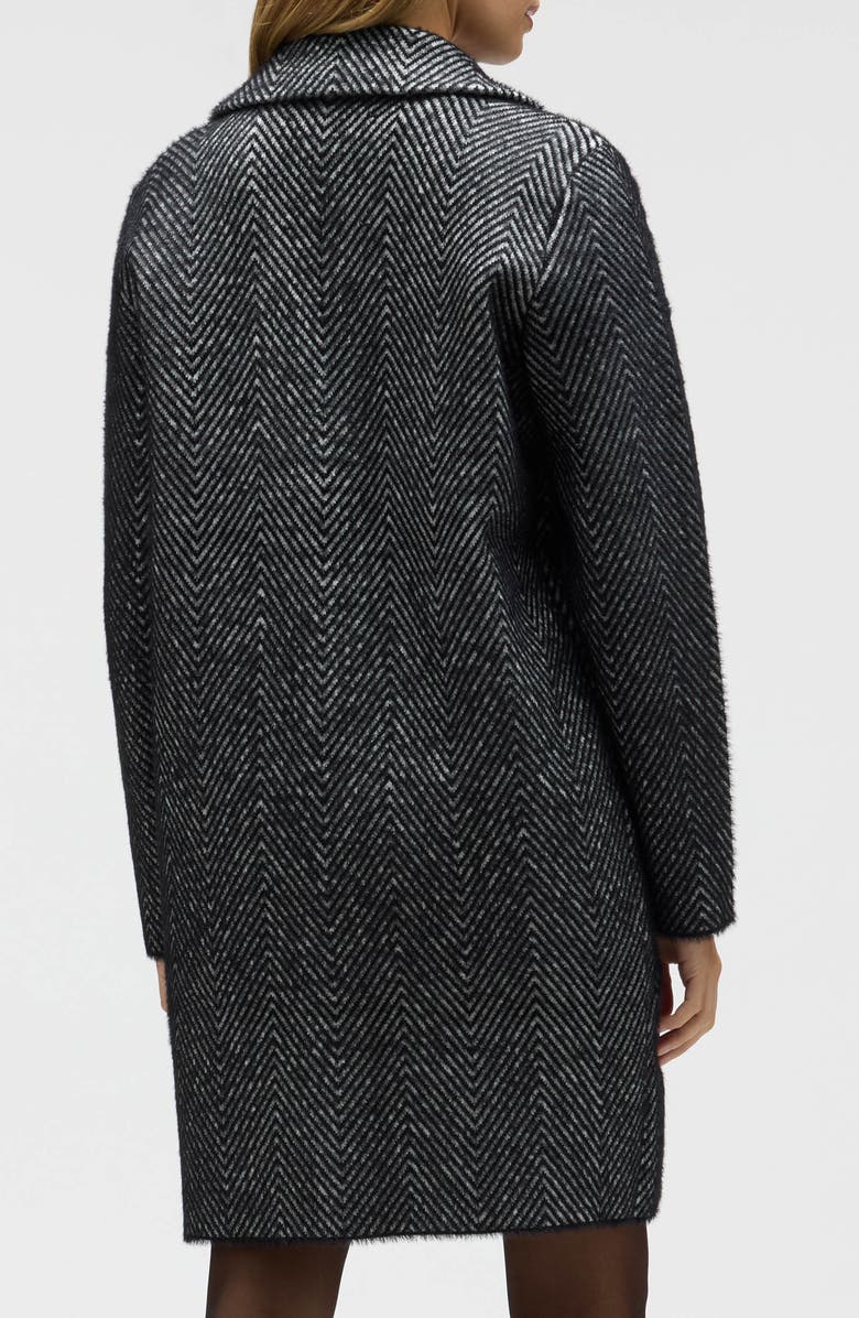 NVLT Chevron Print Eyelash Coat, Alternate, color, Black/ White