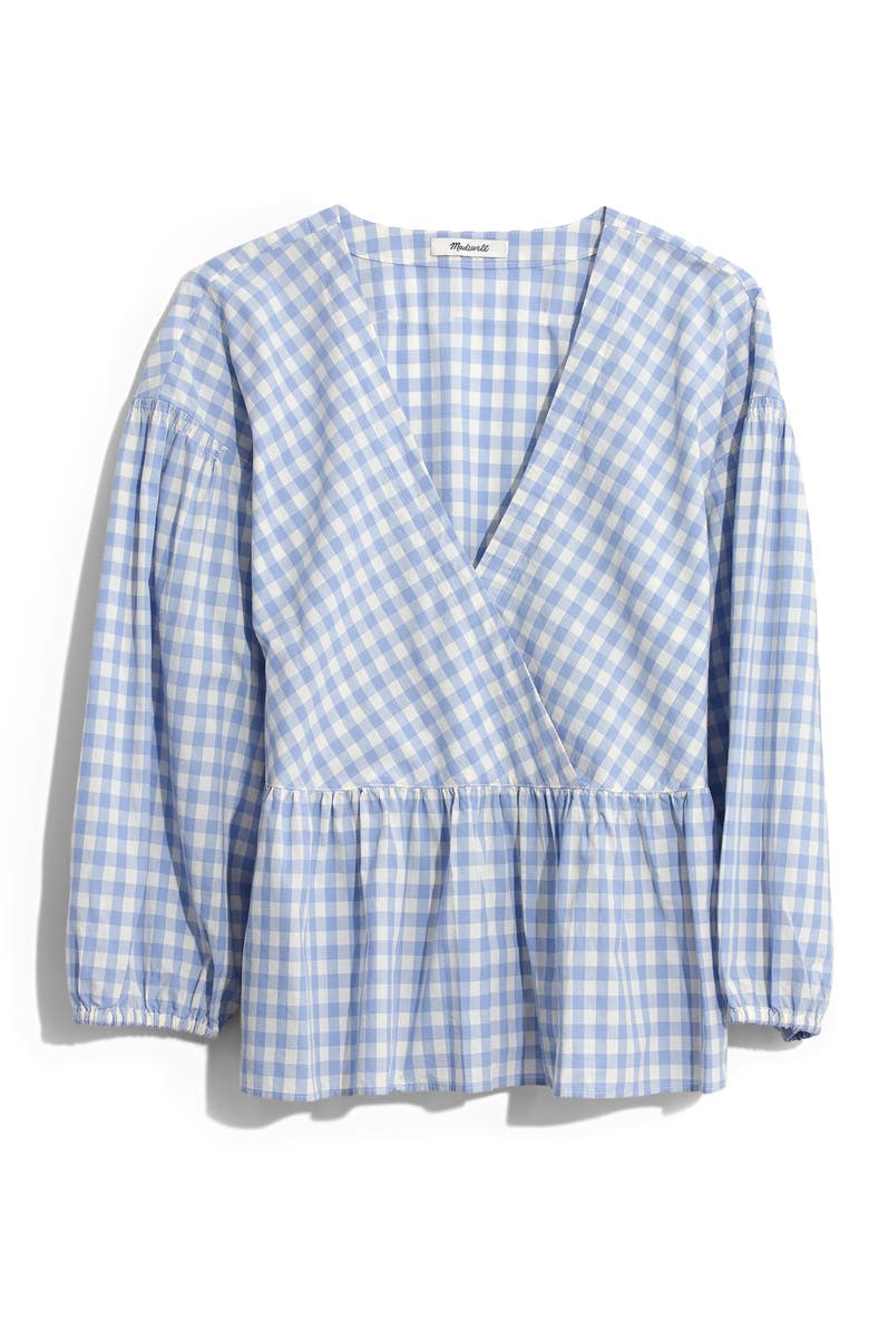 Madewell Bubble Sleeve Peplum Top, Alternate, color,