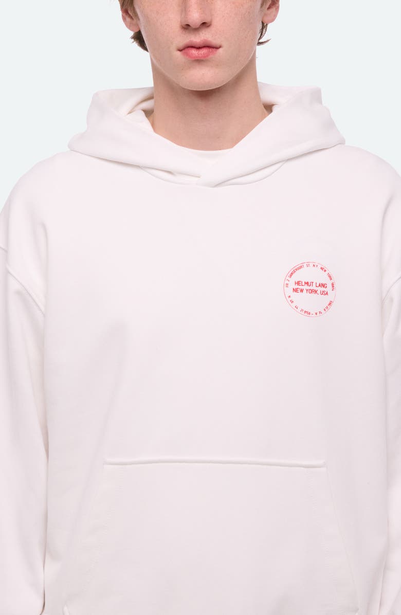 Helmut Lang Stamp Cotton French Terry Pullover Hoodie, Alternate, color, Optic White