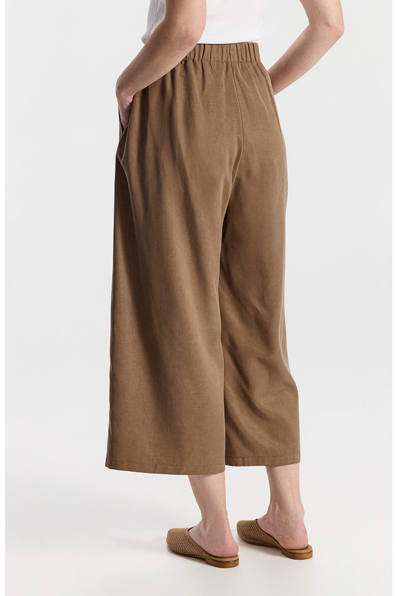 Moran High Waist Midi Flowy Trousers, Alternate, color, Light Brown