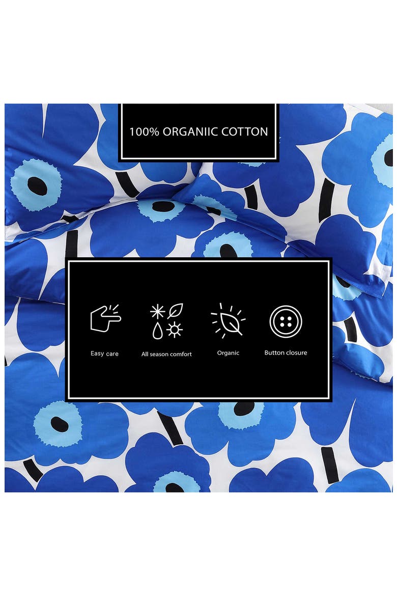 Unikko Duvet Cover & Sham Set, Alternate, color, OPEN BRIGHT BLUE