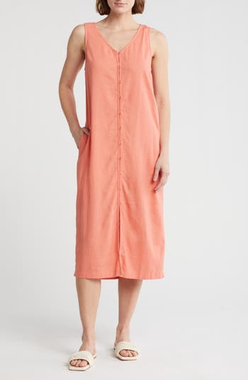 MELROSE AND MARKET MELROSE AND MARKET BUTTON FRONT MIDI DRESS 