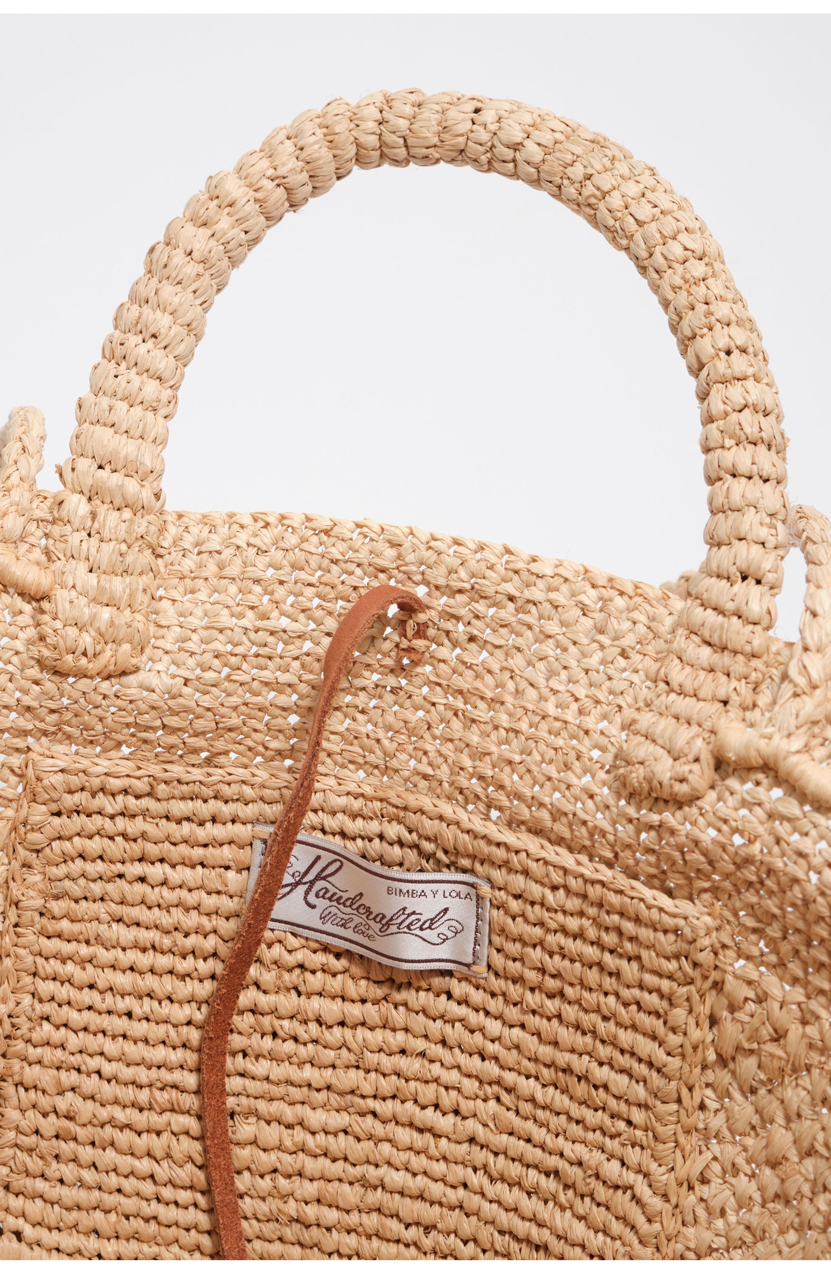Bimba y Lola Large Raffia Bag, Alternate, color, Natural