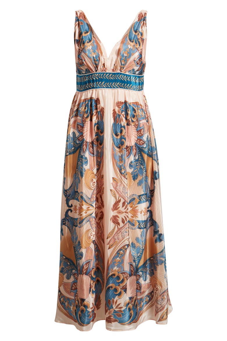 Garden Scarf Print Midi Dress, Alternate, color, GARDEN SCARF SOFT PINK