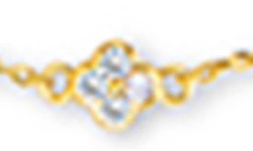 Sterling Forever Honora Cubic Zirconia Petal Station Necklace In Gold