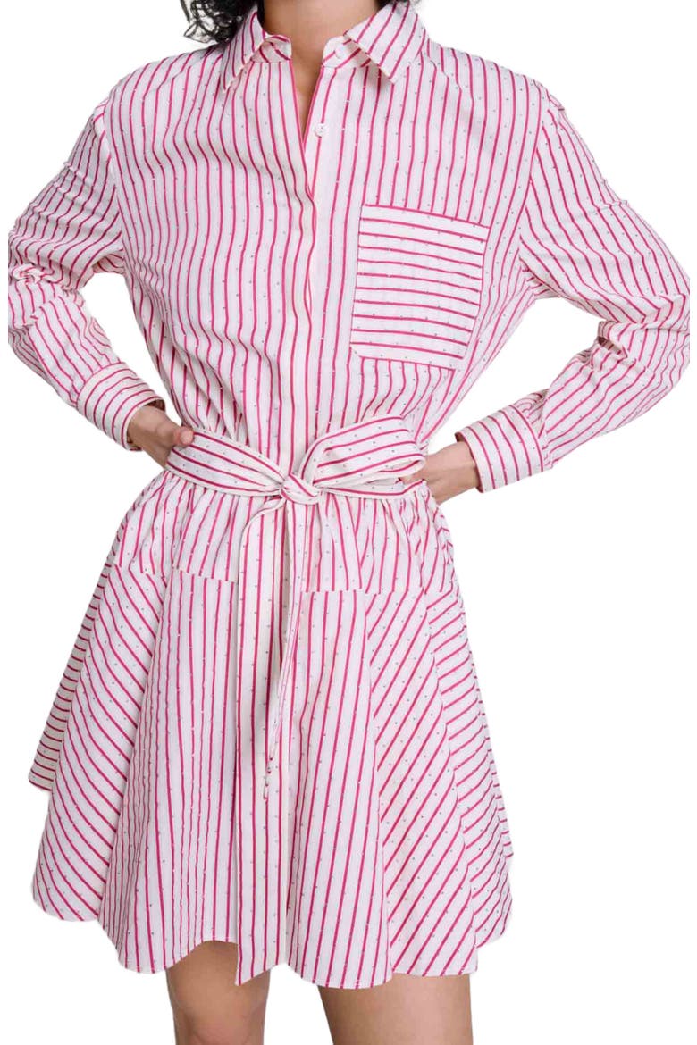 Striped rhinestone short dress, Main, color, Red rhinestone stripe
