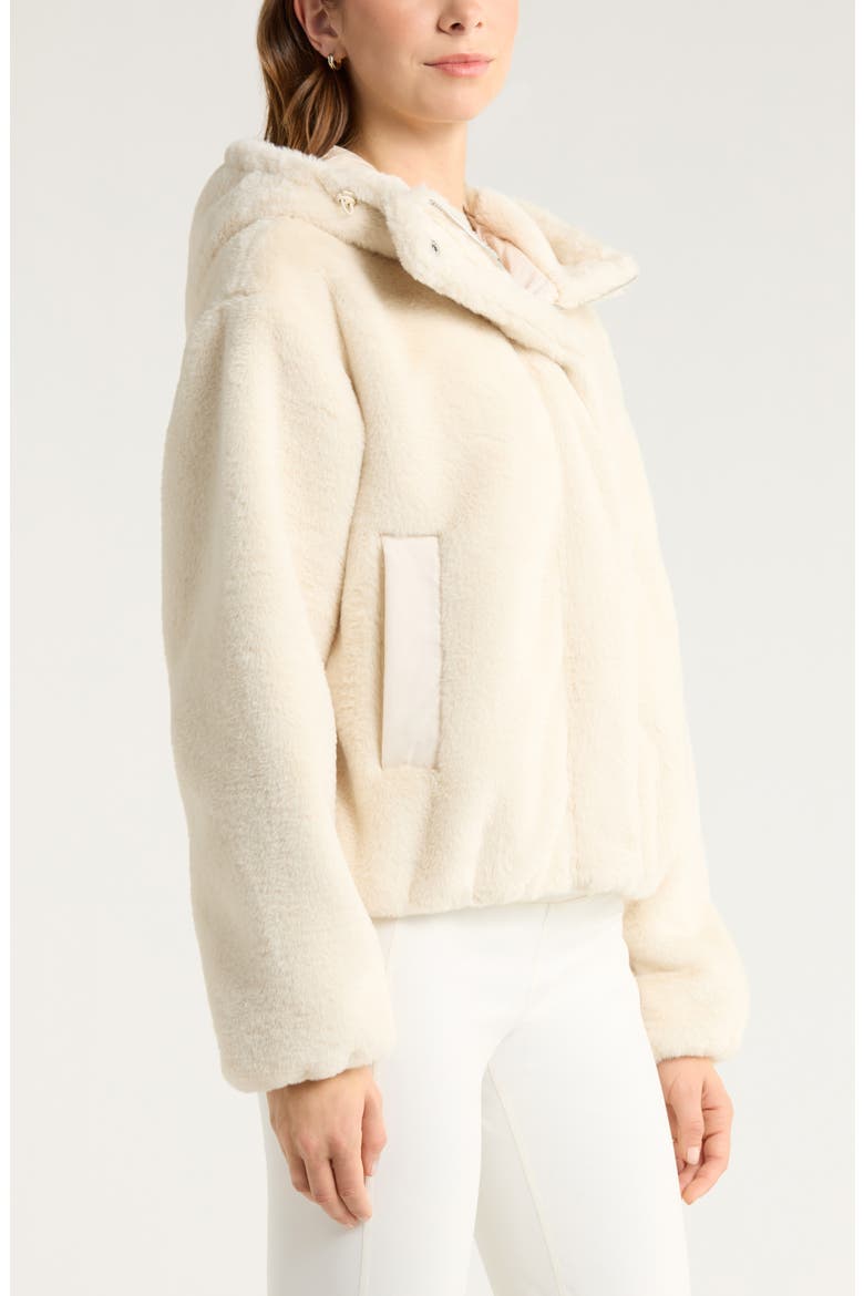 Faux Fur Hooded Jacket, Alternate, color, BEIGE SEASHORE