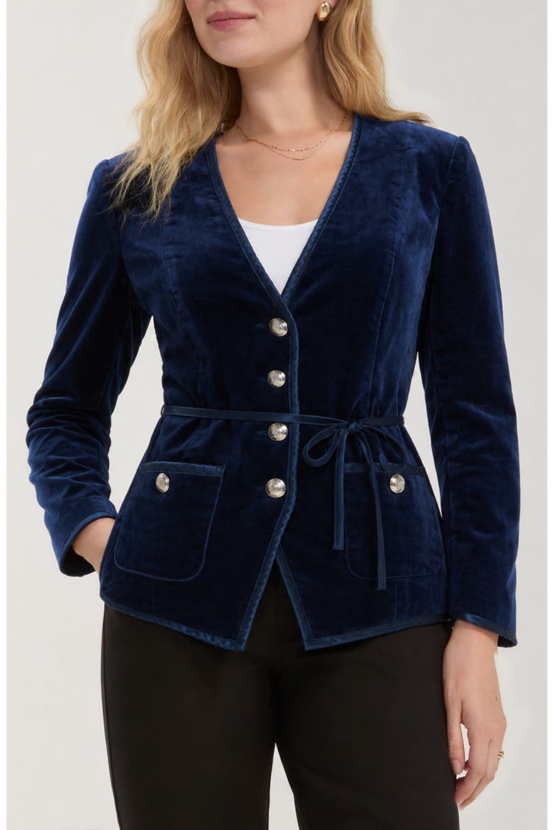 Velvet Jacket, Main, color, SAPPHIRE BLUE