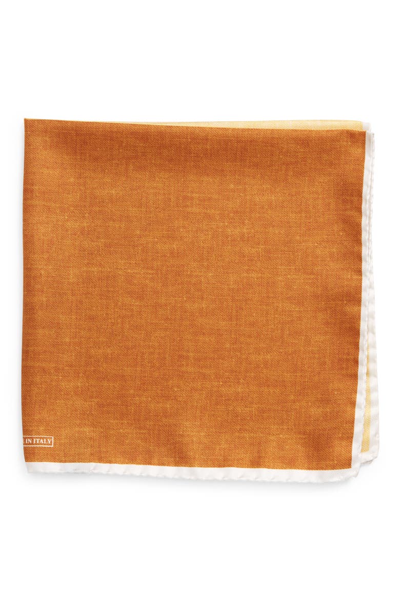 Colorblock Silk Pocket Square, Main, color, YELLOW