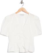 WAYF Stretch Cotton Peplum Top